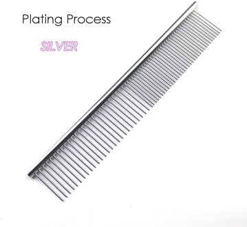 1pcs Kleurrijke Huisdier Kam Staal Verlies Hond Grooming Kam Haar Remover Kat Honden Borstel Katten Huisdieren acessorios Plating zilver
