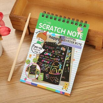 1Pcs Kleurrijke Schrapen Boek Briefpapier Notebook Kinderen Cartoon Planners Student Leuke Planner Levert Schoolbenodigdheden koffie