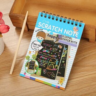 1Pcs Kleurrijke Schrapen Boek Briefpapier Notebook Kinderen Cartoon Planners Student Leuke Planner Levert Schoolbenodigdheden lucht blauw