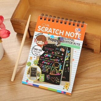 1Pcs Kleurrijke Schrapen Boek Briefpapier Notebook Kinderen Cartoon Planners Student Leuke Planner Levert Schoolbenodigdheden Paars
