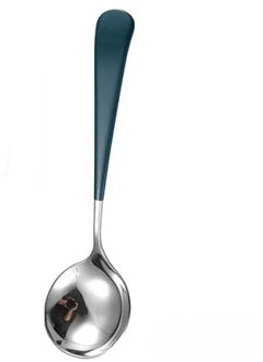 1Pcs Kleurrijke Thee Lepel Roestvrij Stalen Bestek Set Unieke Regenboog Dessert Lepel Goud Thee Lepels Kleine Koffie Lepel Scoop donker groen zilver