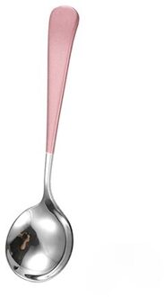 1Pcs Kleurrijke Thee Lepel Roestvrij Stalen Bestek Set Unieke Regenboog Dessert Lepel Goud Thee Lepels Kleine Koffie Lepel Scoop roze zilver