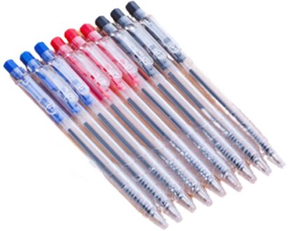 1Pcs Korea Draagbare Push Type Balpen 0.7Mm Lente Schrijven Pen Eenvoudige Kantoorbenodigdheden Leren Gereedschap Levert Blauw