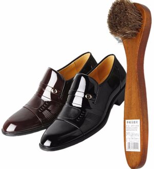 1Pcs Lange Houten Handvat Bristle Haar Schoenen Brush Cleaner Voor Boot Polish Buffing Brush Care Protect Borstels