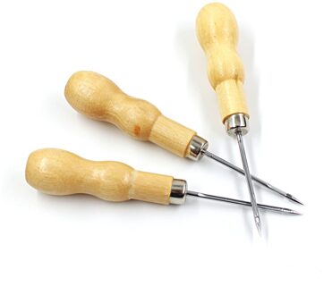 1Pcs Leather Priem Met Gat Lederen Stitcher Tool Perforator Handgemaakte Lederen Ambachten Levert Priem Tool