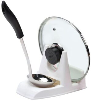 1Pcs Lepel Pot Deksel Plank Koken Opslag Keuken Decor Gereedschap Stand Houder Twee-In-een Multi-purpose Deksel Rack Praktische Vermeld