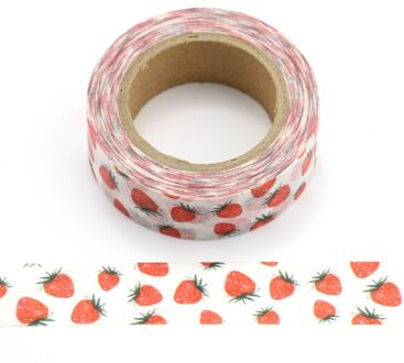 1Pcs Leuke Kawaii Aardbei Decoratieve Plakband Washi Tape Afplakband