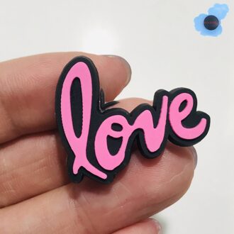 1Pcs Liefde Engels Letters Pvc Schoen Charmes Schoen Accessoires Decoratie Diy Polsbandjes Schoenen Kids Party Blauw