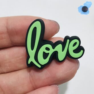 1Pcs Liefde Engels Letters Pvc Schoen Charmes Schoen Accessoires Decoratie Diy Polsbandjes Schoenen Kids Party donker khaki Doek Kleur