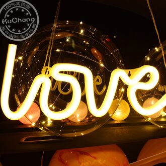 1Pcs Liefde Neon Desktop Slinger Licht Led Warm Of Roze Licht Romantische Valentijnsdag Voorstel Verjaardagsfeestje Thuis decoratie reeks 3