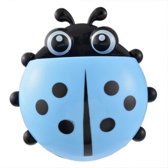 1Pcs Lieveheersbeestje Dier Insect Tandenborstelhouder Badkamer Cartoon Tandenborstel Tandpasta Muur Zuig Houder Rack Container Organizer blauw