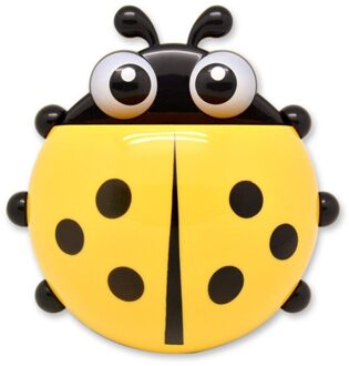 1Pcs Lieveheersbeestje Dier Insect Tandenborstelhouder Badkamer Cartoon Tandenborstel Tandpasta Muur Zuig Houder Rack Container Organizer
