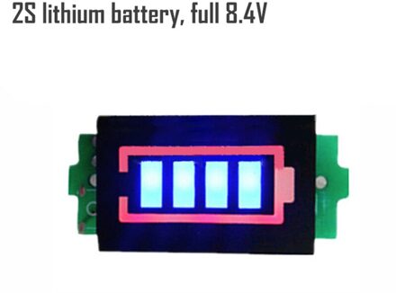 1Pcs Lithium Batterij Capaciteit Indicator Module Elektriciteit Tester Blauw Display Elektrische Voertuig Batterij Tester 2S