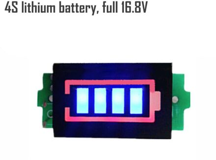 1Pcs Lithium Batterij Capaciteit Indicator Module Elektriciteit Tester Blauw Display Elektrische Voertuig Batterij Tester 4S