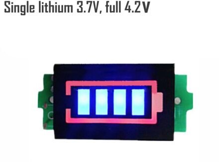 1Pcs Lithium Batterij Capaciteit Indicator Module Elektriciteit Tester Blauw Display Elektrische Voertuig Batterij Tester single Lithium 3.7V