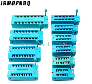 1pcs/lot 14 16 18 20 24 28 32 40 P Pin 2.54 MM Green DIP Universal ZIF IC Socket Test Solder Type IC lock seat zif socket