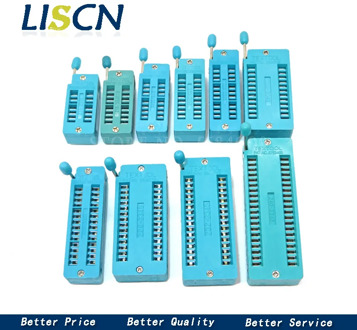 1pcs/lot 14 16 18 20 24 28 32 40 P Pin 2.54 MM Green DIP Universal ZIF IC Socket Test Solder Type IC lock seat zif socket
