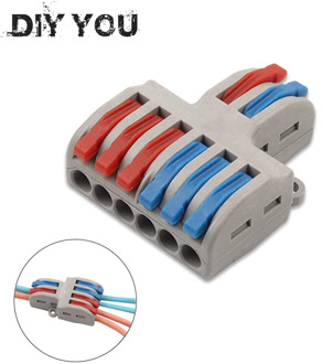 1pcs/lot Wire Connector 2 In 4/6 Out Wire Splitter Terminal SPL-42/62 Compact Wiring Cable Connector Push-in Conductor DIY YOU