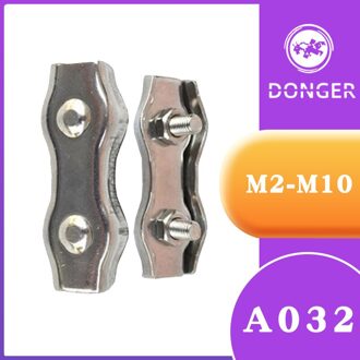 1Pcs M2-M10 Clip Draad Touw dubbele Grip Kabel Klemmen Remklauw 304 Rvs A032 M8 (1stk)
