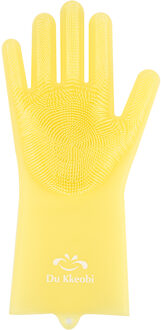 1PCS Magic Silicone Handschoen Keuken Accessoires Tool Huishoudelijke Borstel Handschoenen Schoonmaken Schotel wassen Auto Huisdier Borstel Rubber Handschoen geel