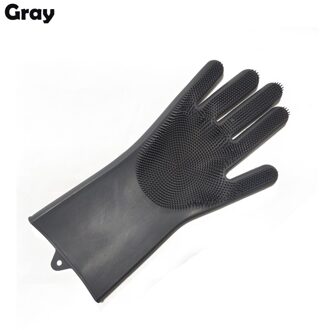 1PCS Magic Silicone Handschoen Keuken Accessoires Tool Huishoudelijke Borstel Handschoenen Schoonmaken Schotel wassen Auto Huisdier Borstel Rubber Handschoen grijs