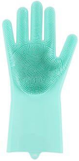 1PCS Magic Silicone Handschoen Keuken Accessoires Tool Huishoudelijke Borstel Handschoenen Schoonmaken Schotel wassen Auto Huisdier Borstel Rubber Handschoen groen