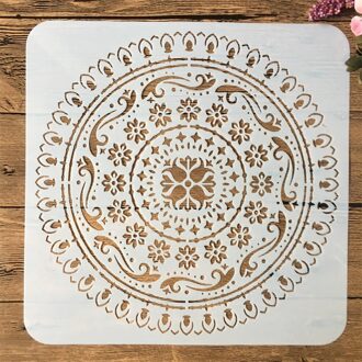 1Pcs Mandala Cirkel Geometrie Diy Gelaagdheid Stencils Schilderij Plakboek Kleuring Embossing Album Decoratieve Template 30x30cm