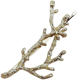 1Pcs Meisjes Beauty Mode Metalen Blad Vorm Haar Clip Haarspeldjes Crystal Parel Haarspeld Barrette Feather Hair Styling tool Branch1