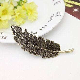 1Pcs Meisjes Beauty Mode Metalen Blad Vorm Haar Clip Haarspeldjes Crystal Parel Haarspeld Barrette Feather Hair Styling tool Leaf1