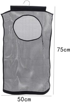 1Pcs Mesh Wasmand Vouwen Opknoping Opslag Mand Draagbare Duurzaam Ruimtebesparend Bag Geschikt Voor Reiniging zwart