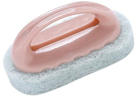 1Pcs Met Handvat Bad Borstel Tegel Borstel Keuken Decontaminatie Borstel Magic Pot Spons Borstel roze