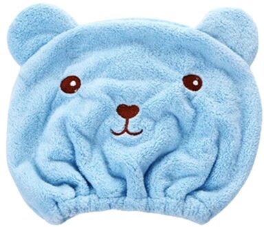 1Pcs Microfiber Haar Tulband Douche Cap Snel Droog Haar Douche Hoed Gewikkeld Handdoek Badmuts Badkamer Accessoires Blauw