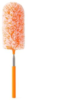 1Pcs Microvezel Hand Duster Wasbare Afstoffen Borstel Schoonmaak Tool 80Cm/31.5Inch Uitschuifbare Poetsdoeken Voor Schoonmaken Thuis oranje