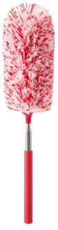 1Pcs Microvezel Hand Duster Wasbare Afstoffen Borstel Schoonmaak Tool 80Cm/31.5Inch Uitschuifbare Poetsdoeken Voor Schoonmaken Thuis rood