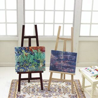 1Pcs Mini Hout Kunstenaar Statief Schildersezel Voor Foto Schilderij Postkaart Display Houder Frame Leuke Bureau Decor Bruin