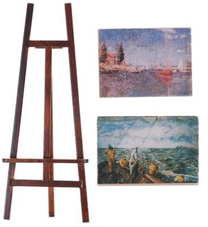 1Pcs Mini Hout Kunstenaar Statief Schildersezel Voor Foto Schilderij Postkaart Display Houder Frame Leuke Bureau Decor Burlywood