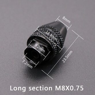 1Pcs Mini Multi Keyless 0.3-3.4Mm Boorkop Quick Change M8X0.75 Drie-Kaak Boorkop Voor rotary Gereedschap kort M8x0.75mm