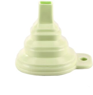 1Pcs Mini Opvouwbare Trechter Silicone Inklapbare Trechter Hangable Vouwen Telescopische Draagbare Trechters Huishoudelijke Vloeibare Doseren groen