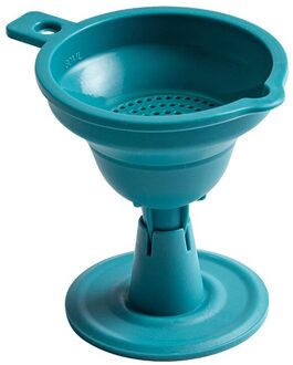 1Pcs Mini Opvouwbare Trechter Silicone Inklapbare Trechter Opvouwbare Draagbare Trechters Worden Opgehangen Huishoudelijke Vloeibare Doseren Keuken Gereedschap blauw