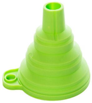 1Pcs Mini Opvouwbare Trechter Silicone Inklapbare Trechter Opvouwbare Draagbare Trechters Worden Opgehangen Huishoudelijke Vloeibare Doseren Keuken Gereedschap groen