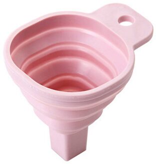 1Pcs Mini Opvouwbare Trechter Silicone Inklapbare Trechter Opvouwbare Draagbare Trechters Worden Opgehangen Huishoudelijke Vloeibare Doseren Keuken Gereedschap Roze