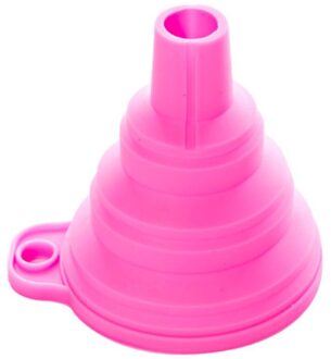 1Pcs Mini Opvouwbare Trechter Silicone Inklapbare Trechter Opvouwbare Draagbare Trechters Worden Opgehangen Huishoudelijke Vloeibare Doseren Keuken Gereedschap roze