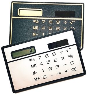 1Pcs Mini Rekenmachine Ultra Dunne Credit Card Formaat 8-Digit Draagbare Zonne-energie Pocket Rekenmachines Kantoor Schoolbenodigdheden zilver