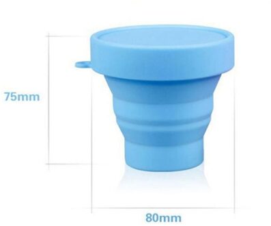 1Pcs Mini Ultra-Dunne Siliconen Folding Cover Outdoor Koffie Kinderen Beschikbaar Travel Telescopische Sport Water Cup Koffie Cups blauw