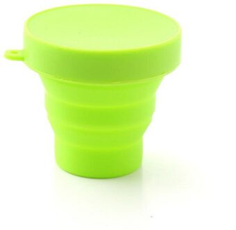 1Pcs Mini Ultra-Dunne Siliconen Folding Cover Outdoor Koffie Kinderen Beschikbaar Travel Telescopische Sport Water Cup Koffie Cups groen