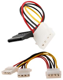 1Pcs Molex 4 Pin Voeding Y Splitter Kabel & 1Pcs Ide/Molex/IP4/4-Pin Naar Sata Power 15-Pin Connector Adapter Kabel