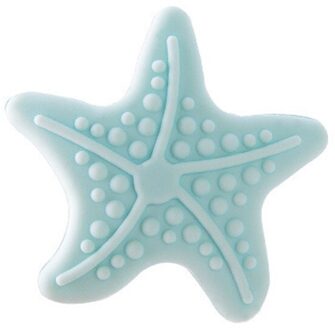 1Pcs Mooie Beschermende Leuke Zeester Lichtgevende Siliconen Deurklink Crash Pad Rubber Kinderen Kids Anti Collision Stop Stok blauw