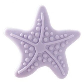 1Pcs Mooie Beschermende Leuke Zeester Lichtgevende Siliconen Deurklink Crash Pad Rubber Kinderen Kids Anti Collision Stop Stok paars