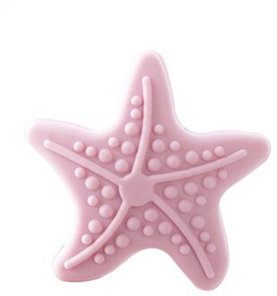 1Pcs Mooie Beschermende Leuke Zeester Lichtgevende Siliconen Deurklink Crash Pad Rubber Kinderen Kids Anti Collision Stop Stok roze