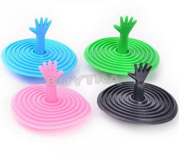 1Pcs Mooie Handvorm Wastafel Plug Water Stekker Rubber Zinken Bad Stop Kleur Willekeurige Jetting Milieuvriendelijke
